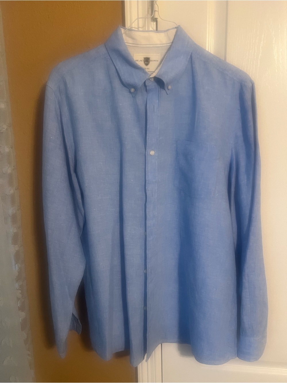 Black Brown 100% linen shirt sz x large